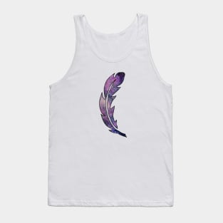 Galaxy Feather | Purple + Pink Feather | Watercolor Galaxy Feather Tank Top